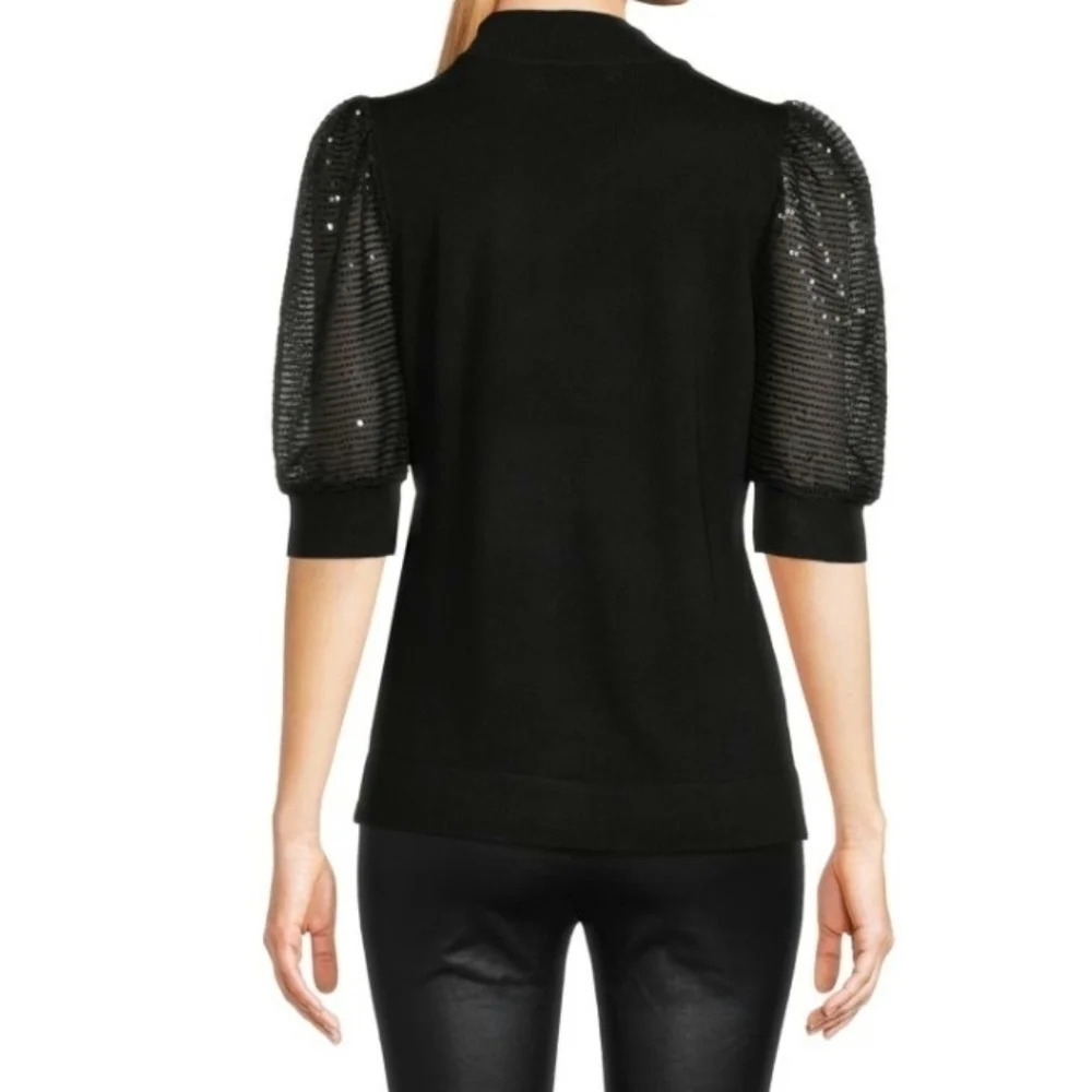 CARMEN Puff Sleeve Mock Turtleneck Goth Wimsigoth Witchy Hipster - Picture 5 of 7